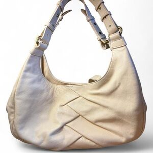 Vince Camuto Soft Cream Leather Hobo Shoulder Bag